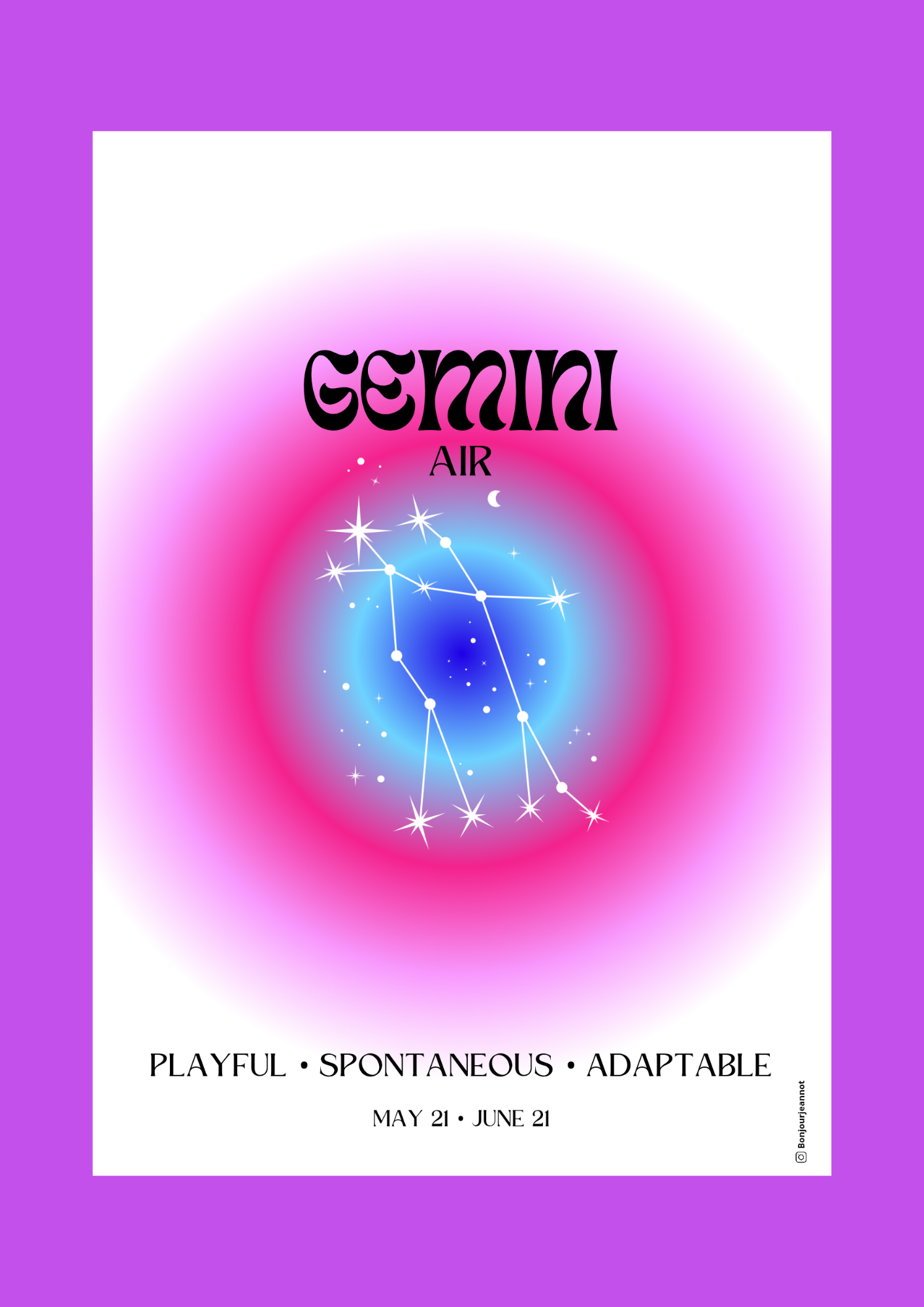 Affiche astrologie - Gémeaux