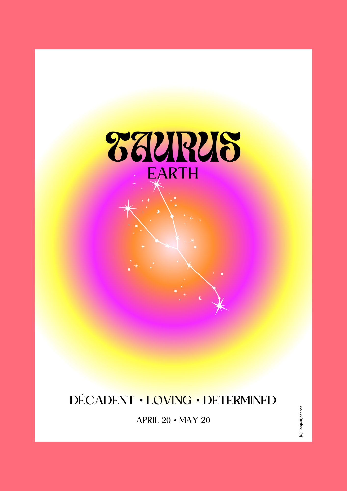 Affiche astrologie - Taureau