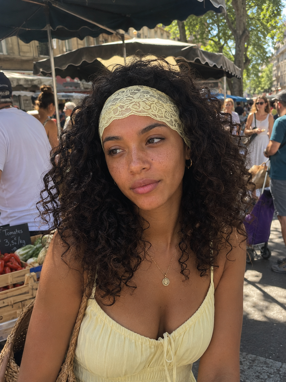 Bandeau en dentelle butter