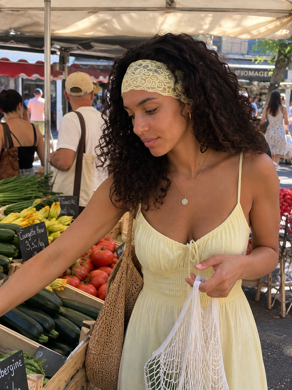 Bandeau en dentelle butter