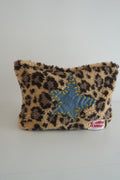 Trousse brodée étoile léopard