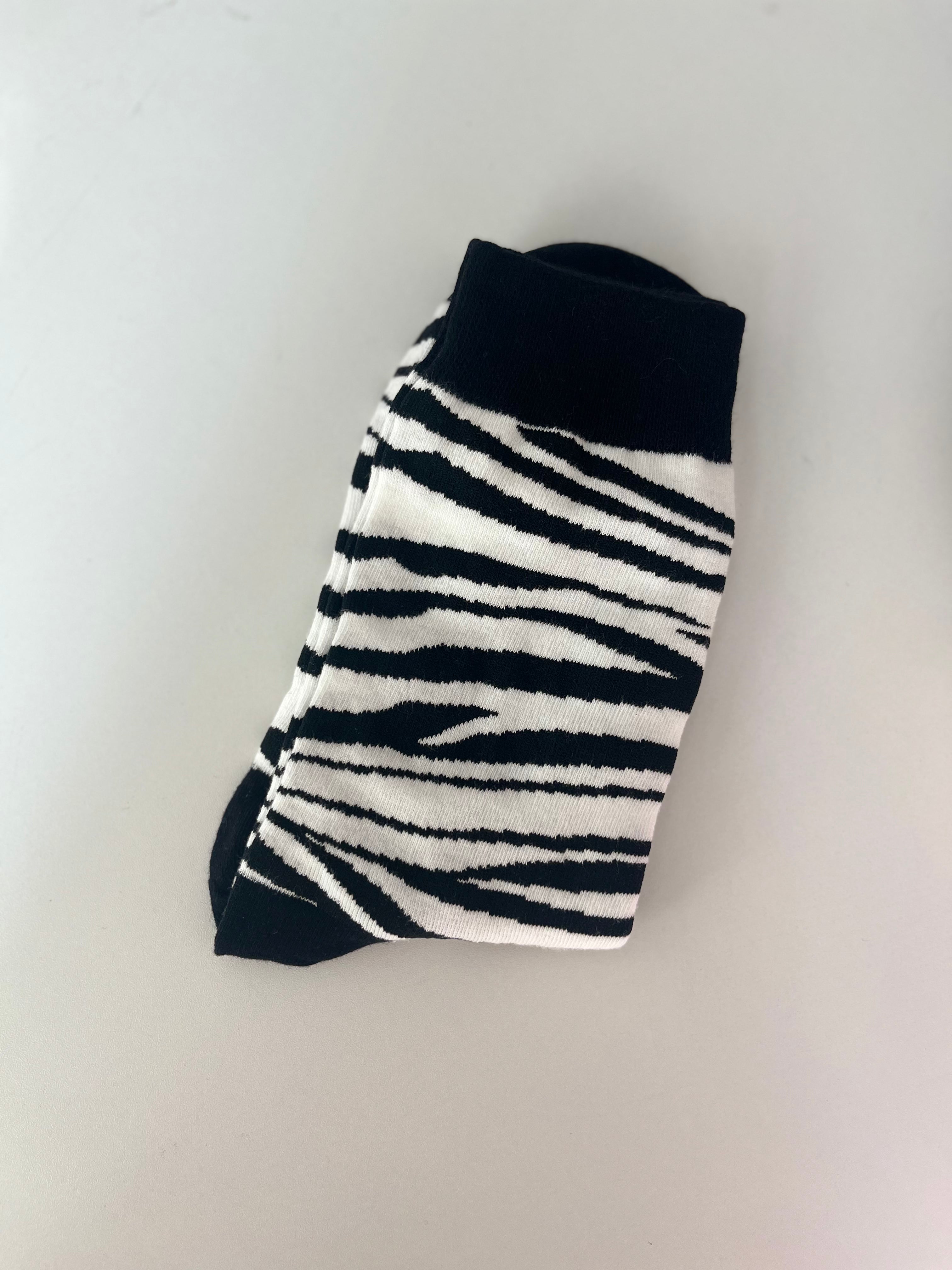 Chaussettes motif zèbre