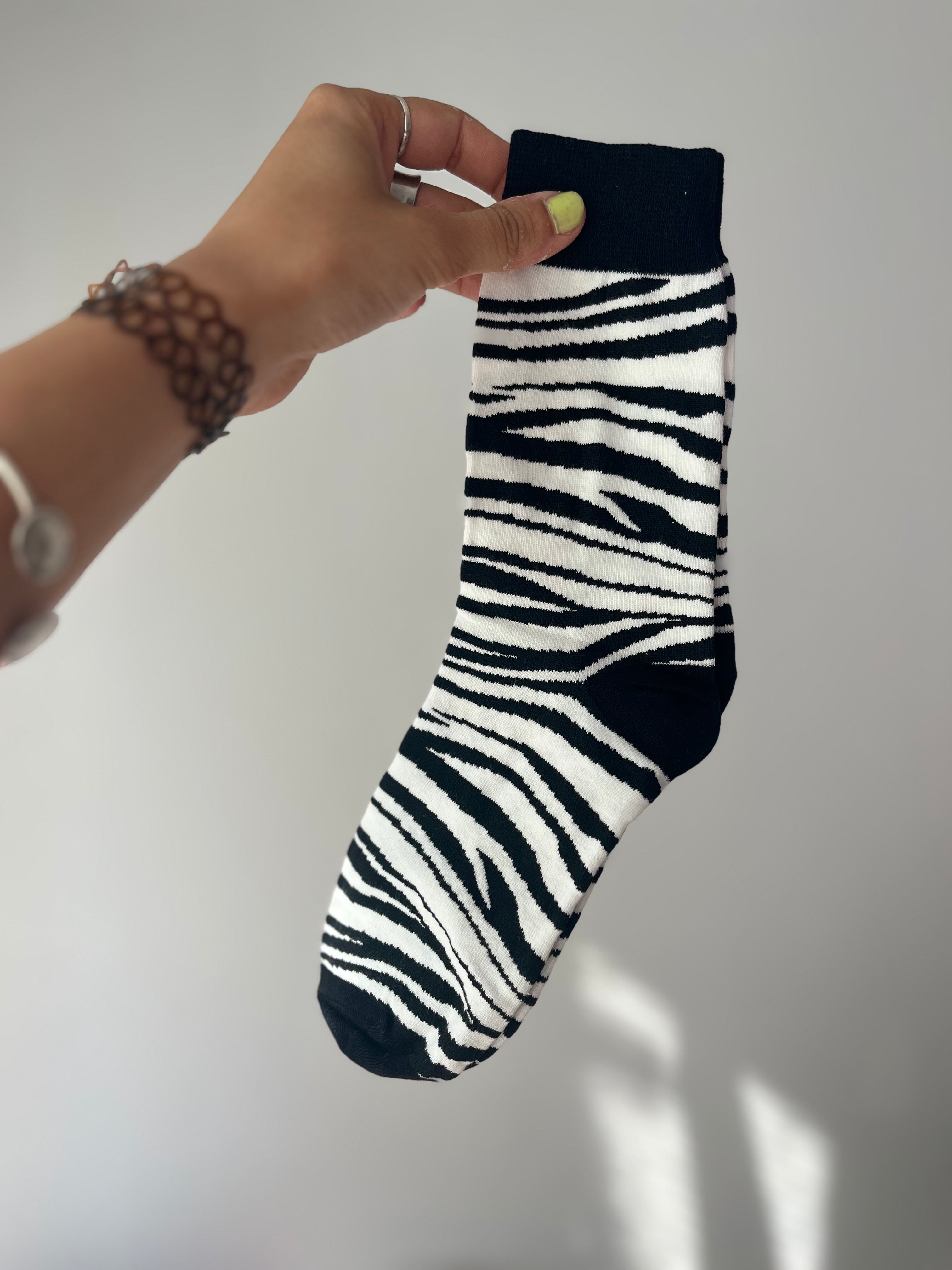 Chaussettes motif zèbre
