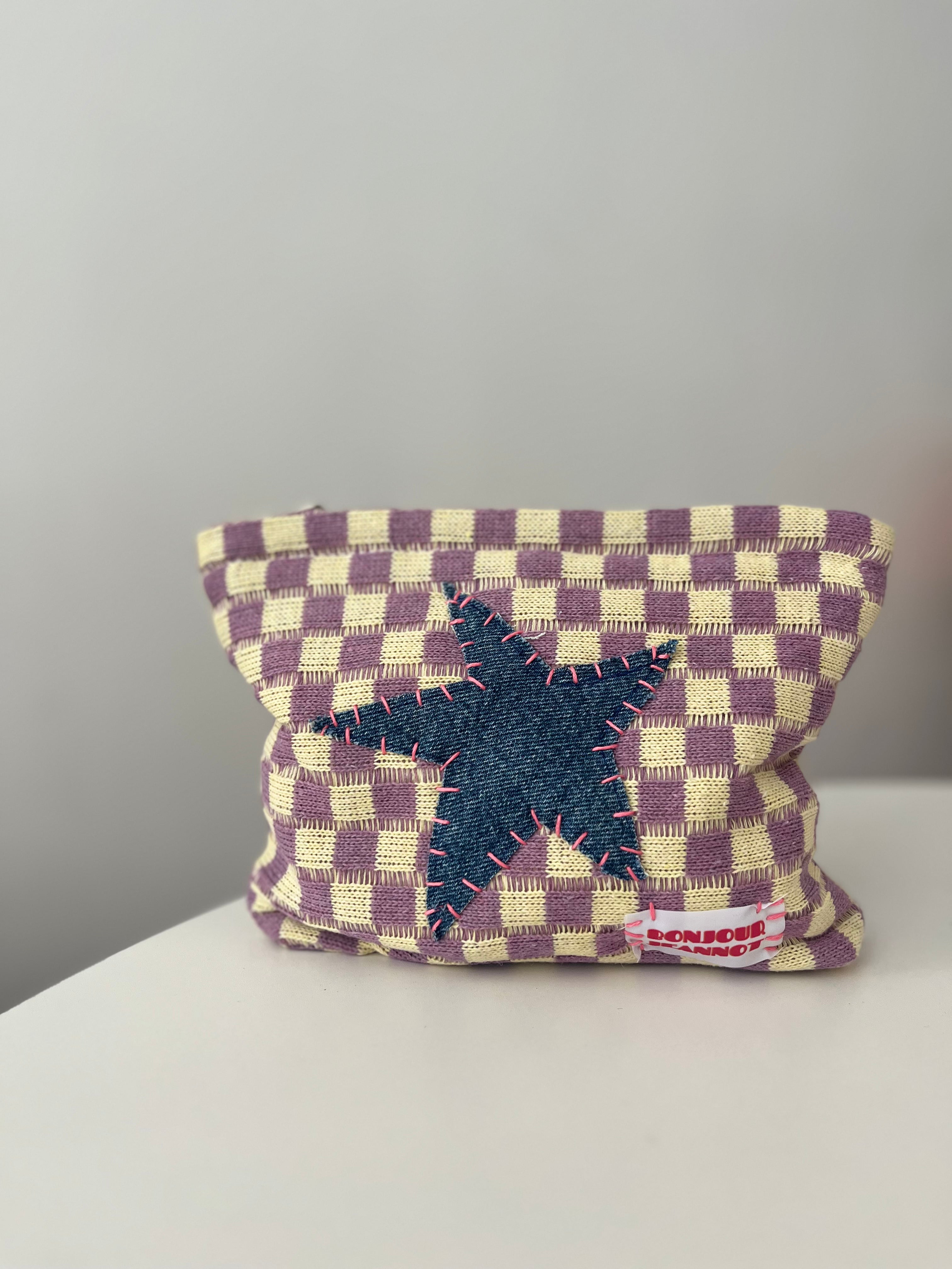 Trousse brodée coeur ou étoile