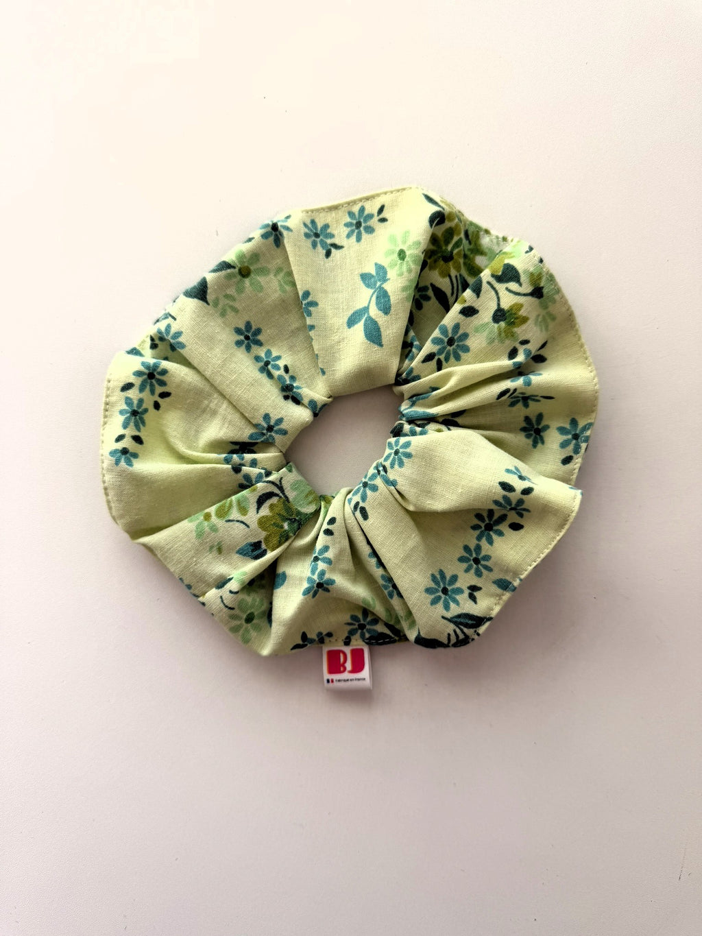 Chouchou XL fleurs vert