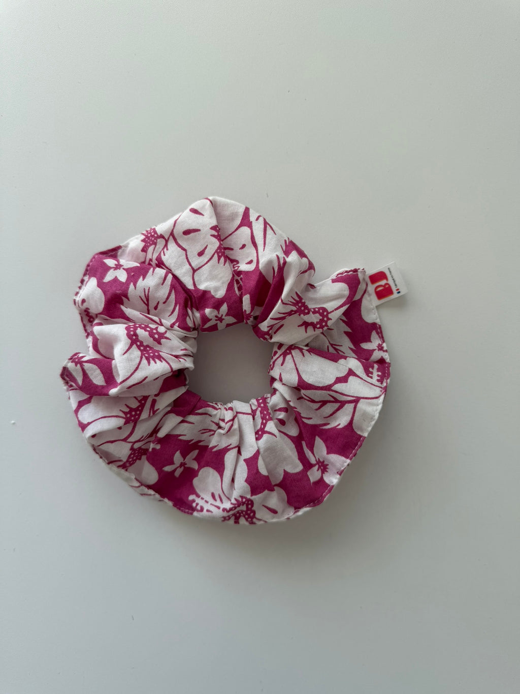 Chouchou XL fleurs rose