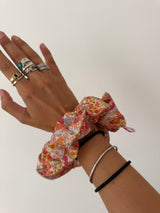 Chouchou XL fleurs orange