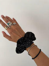 Chouchou XL petits pois noir