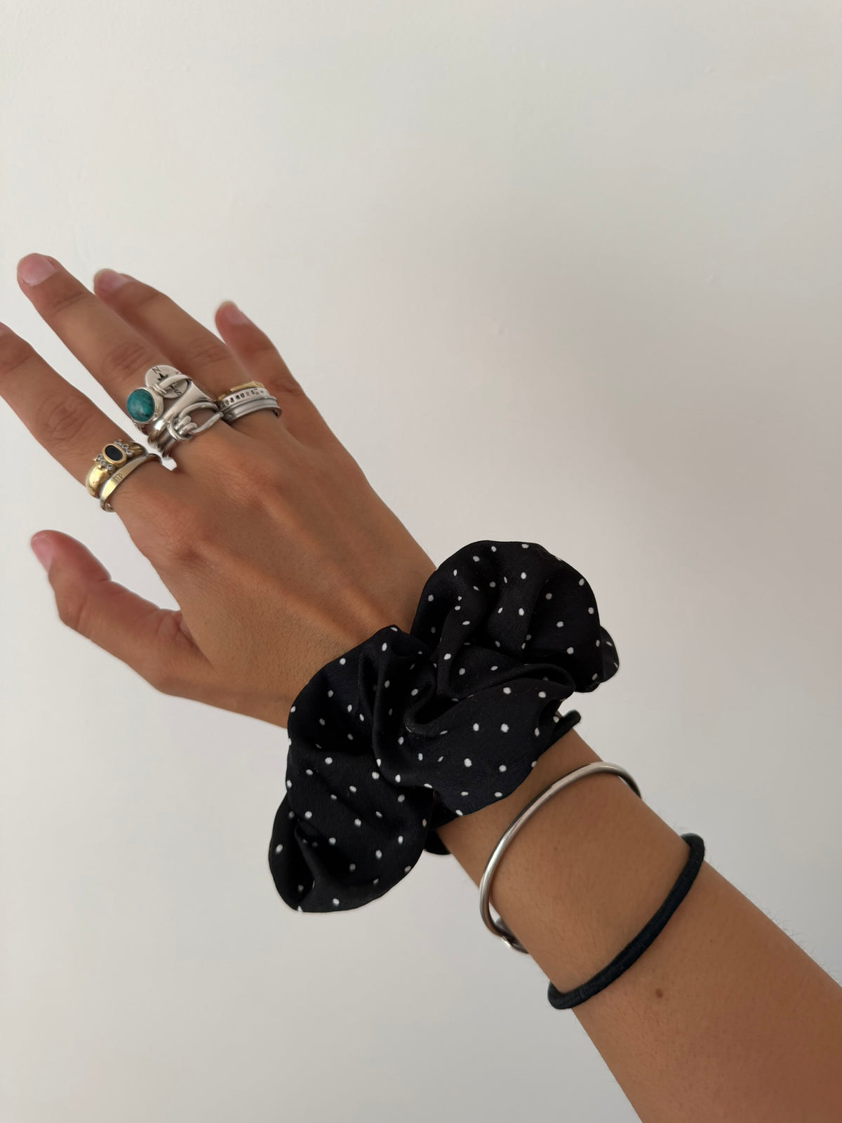 Chouchou XL petits pois noir