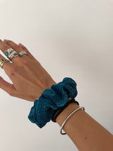 Chouchou à paillettes bleu