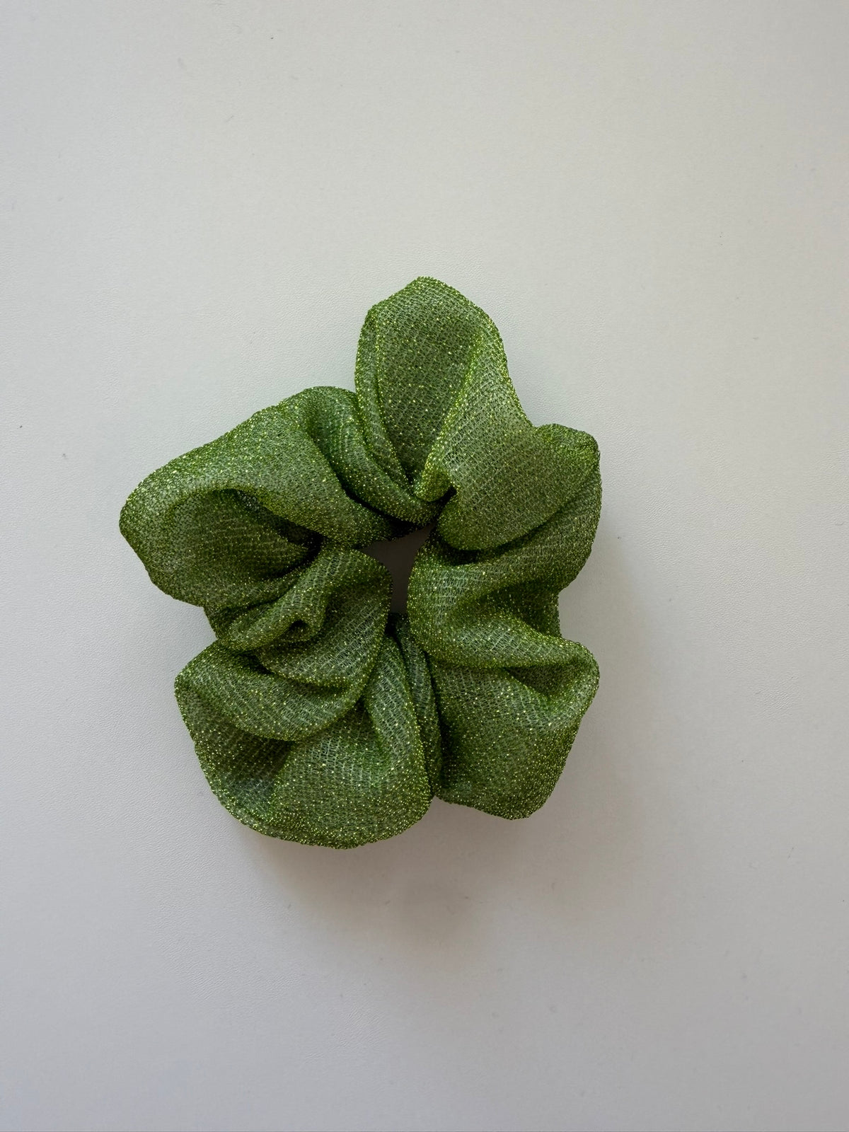 Chouchou à paillettes vert 2