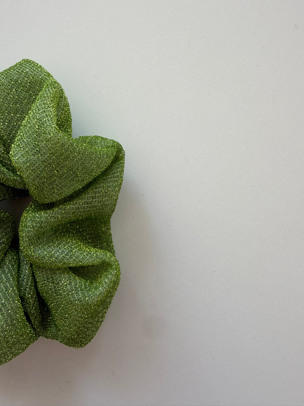 Chouchou à paillettes vert 2
