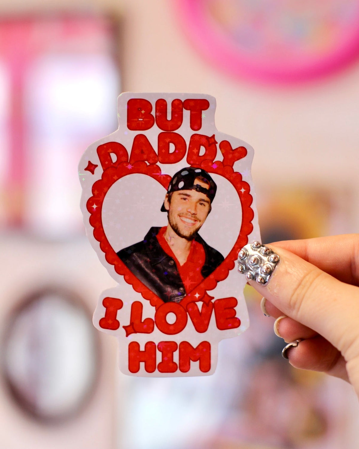 Sticker à Paillettes Justin Bieber