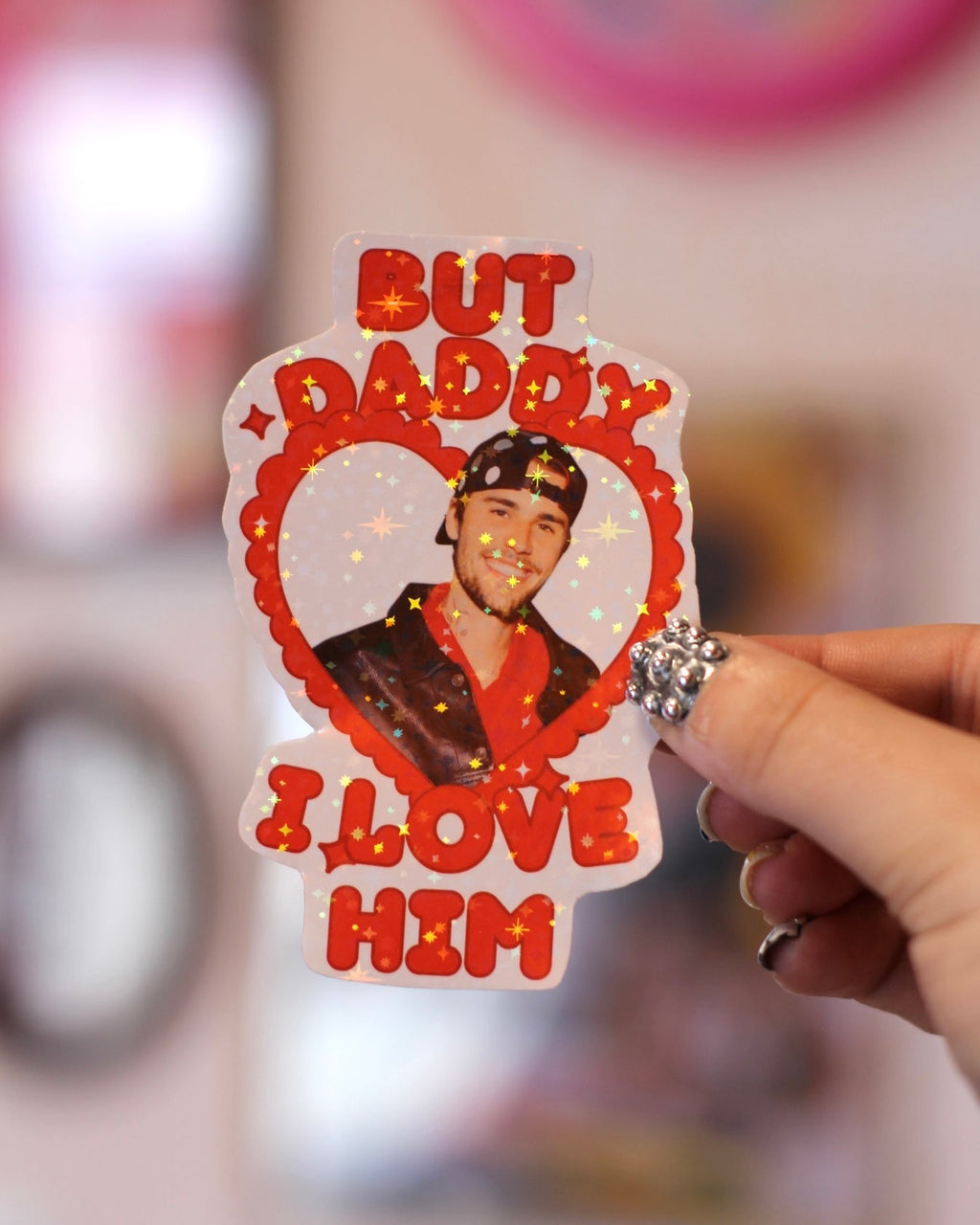 Sticker à Paillettes Justin Bieber