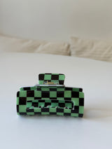 Pince à cheveux damier – Rose ou vert