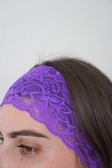 Bandeau en dentelle violet