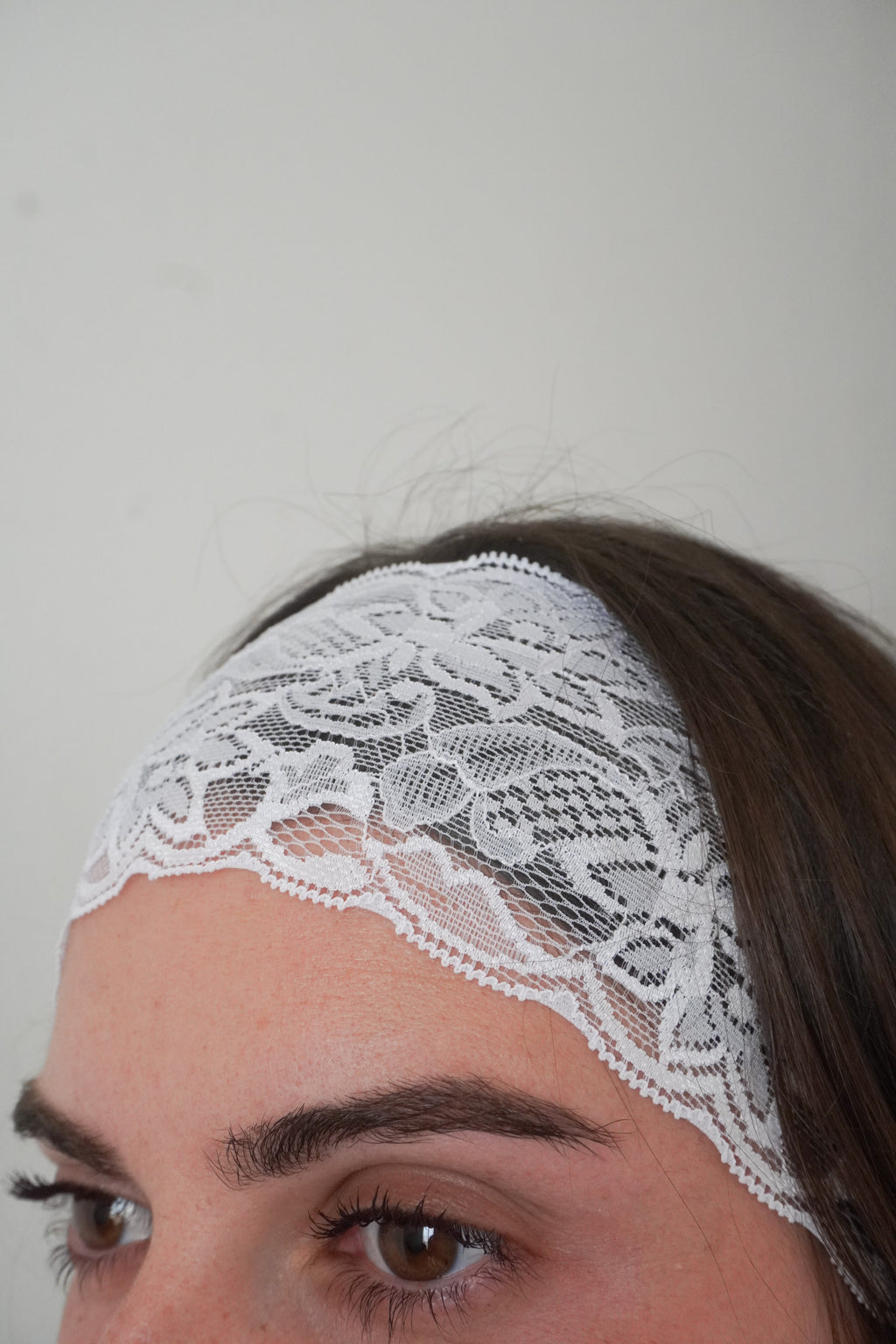 Bandeau en dentelle blanc