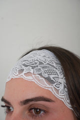 Bandeau en dentelle blanc