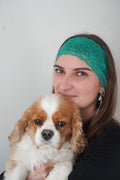 Bandeau en dentelle vert