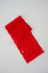 Bandeau en dentelle rouge