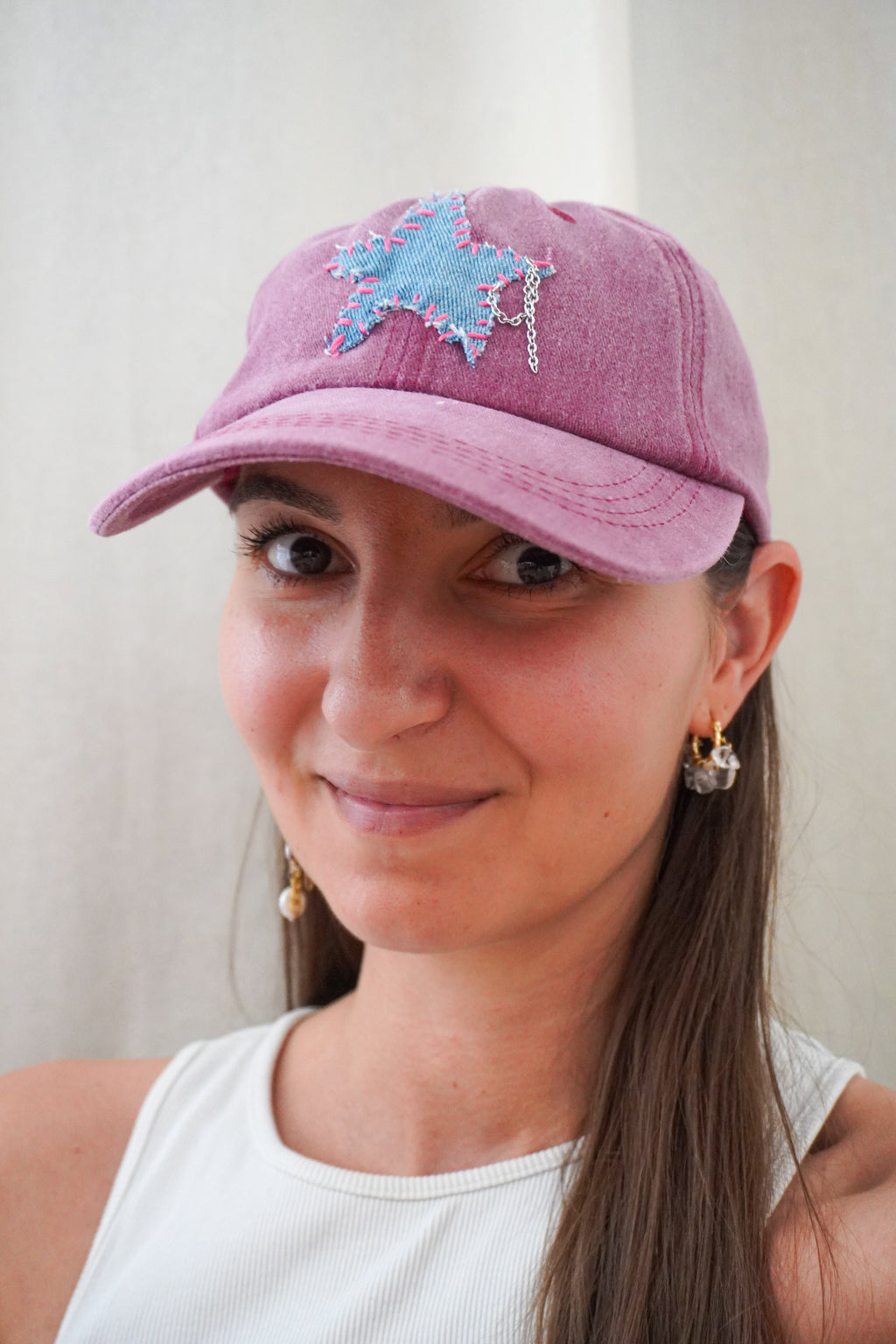 Casquette étoile rose