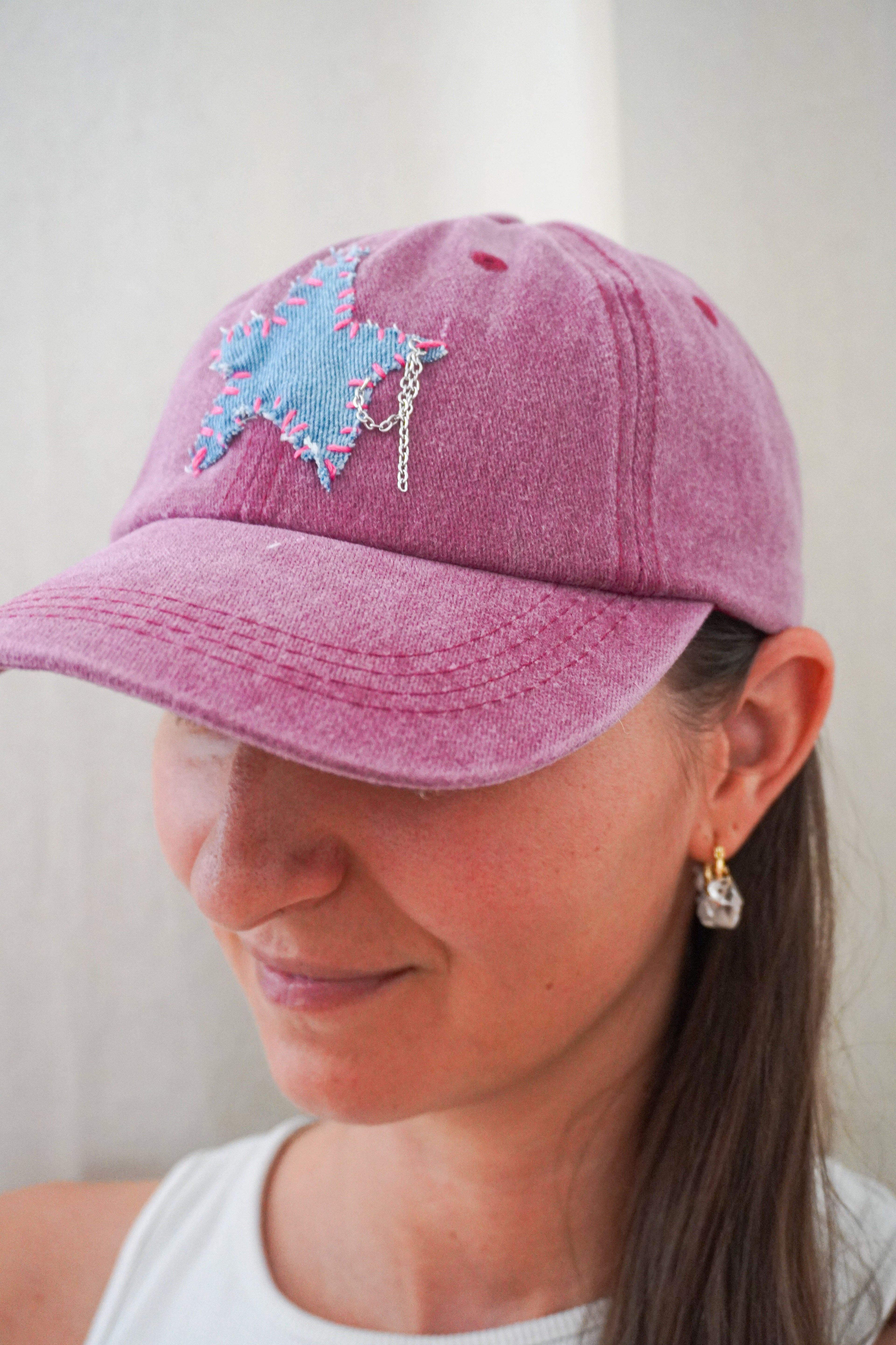 Casquette étoile rose