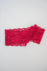 Bandeau en dentelle bordeaux