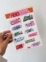 Planche de stickers French Drama – Répliques de télé-réalité