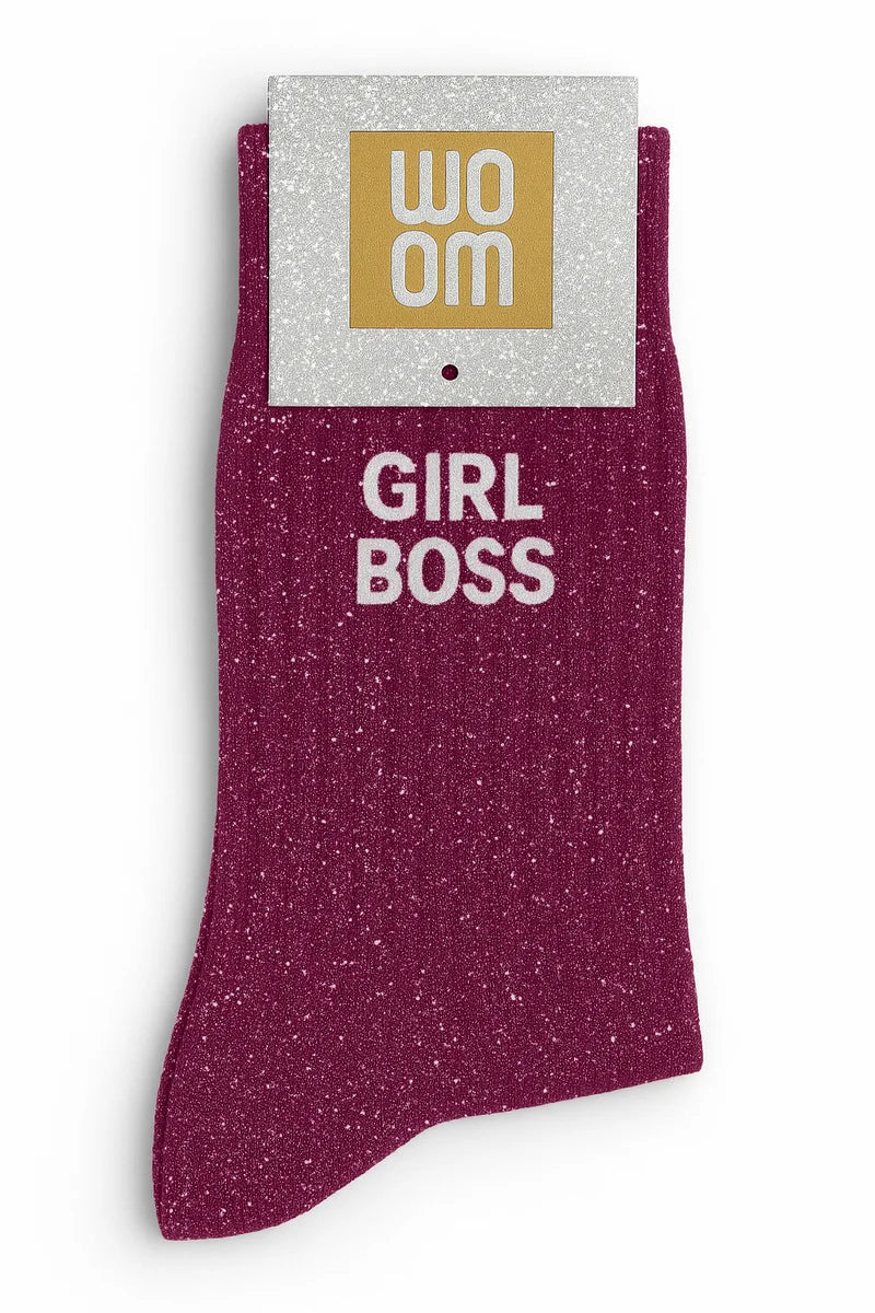 Chaussettes à paillettes Girl boss