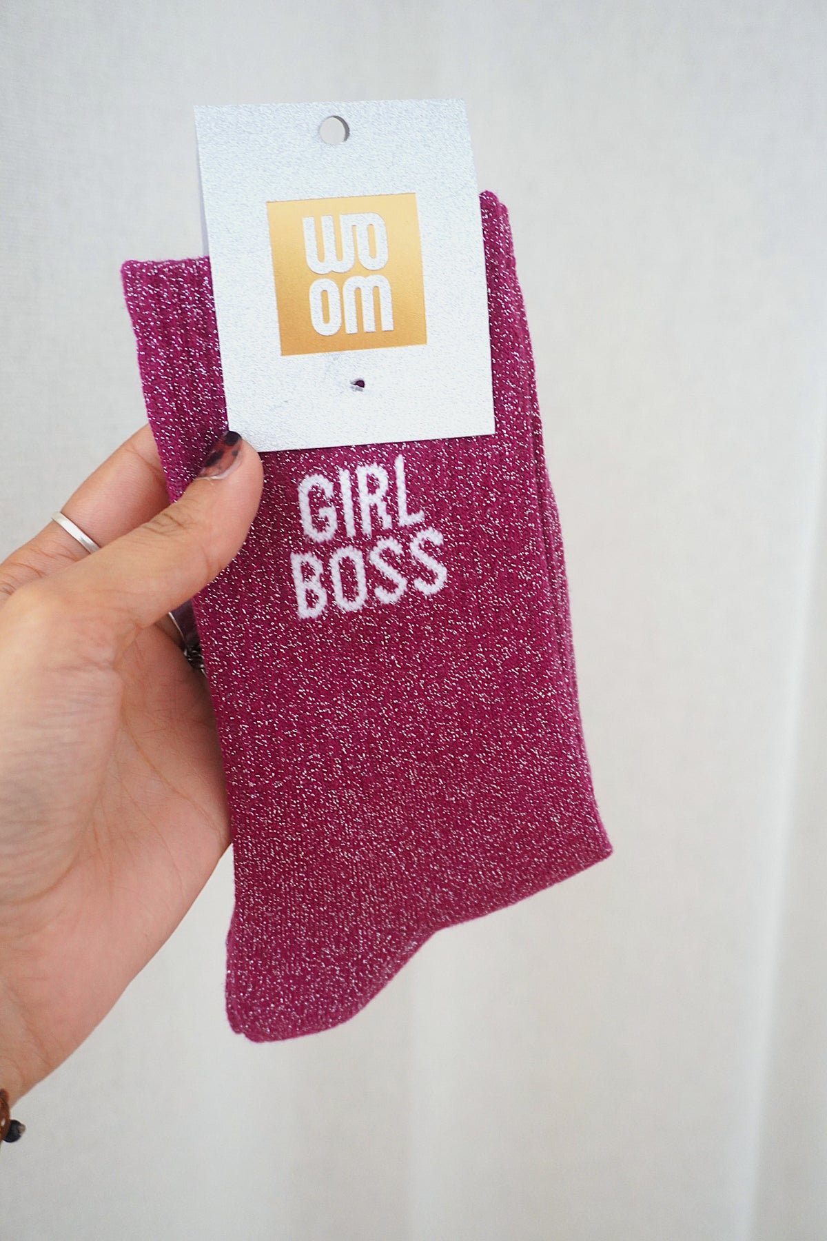 Chaussettes à paillettes Girl boss