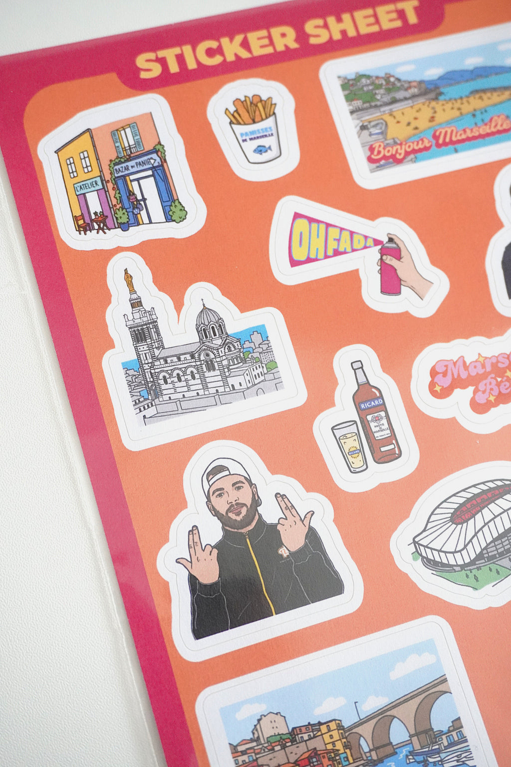 Planche stickers thème Marseille