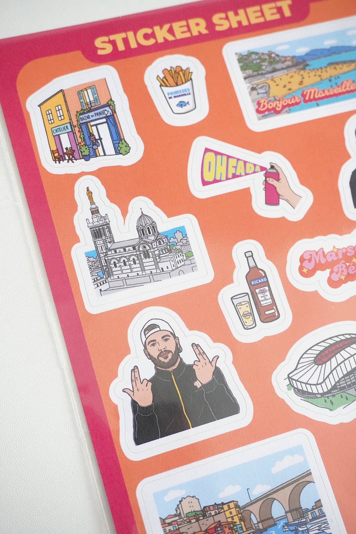 Planche stickers thème Marseille