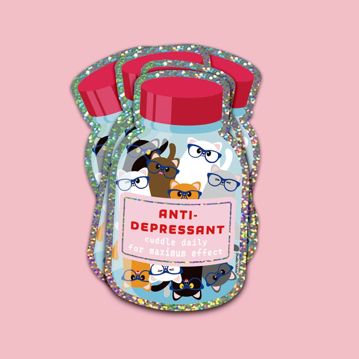 Sticker bocal de chats « Anti Depressant »